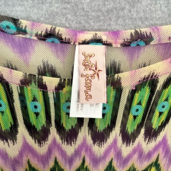 Luli Fama Playa Esmeralda South Beach Dress Small Swim Cover Up Ruched Sheer - Picture 8 of 11